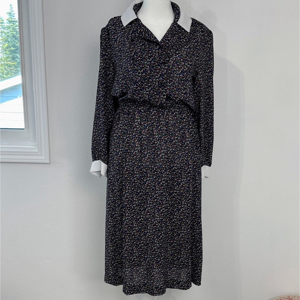 B.G.B. Confetti Polka Dot Midi Dress Womens 12 vintge